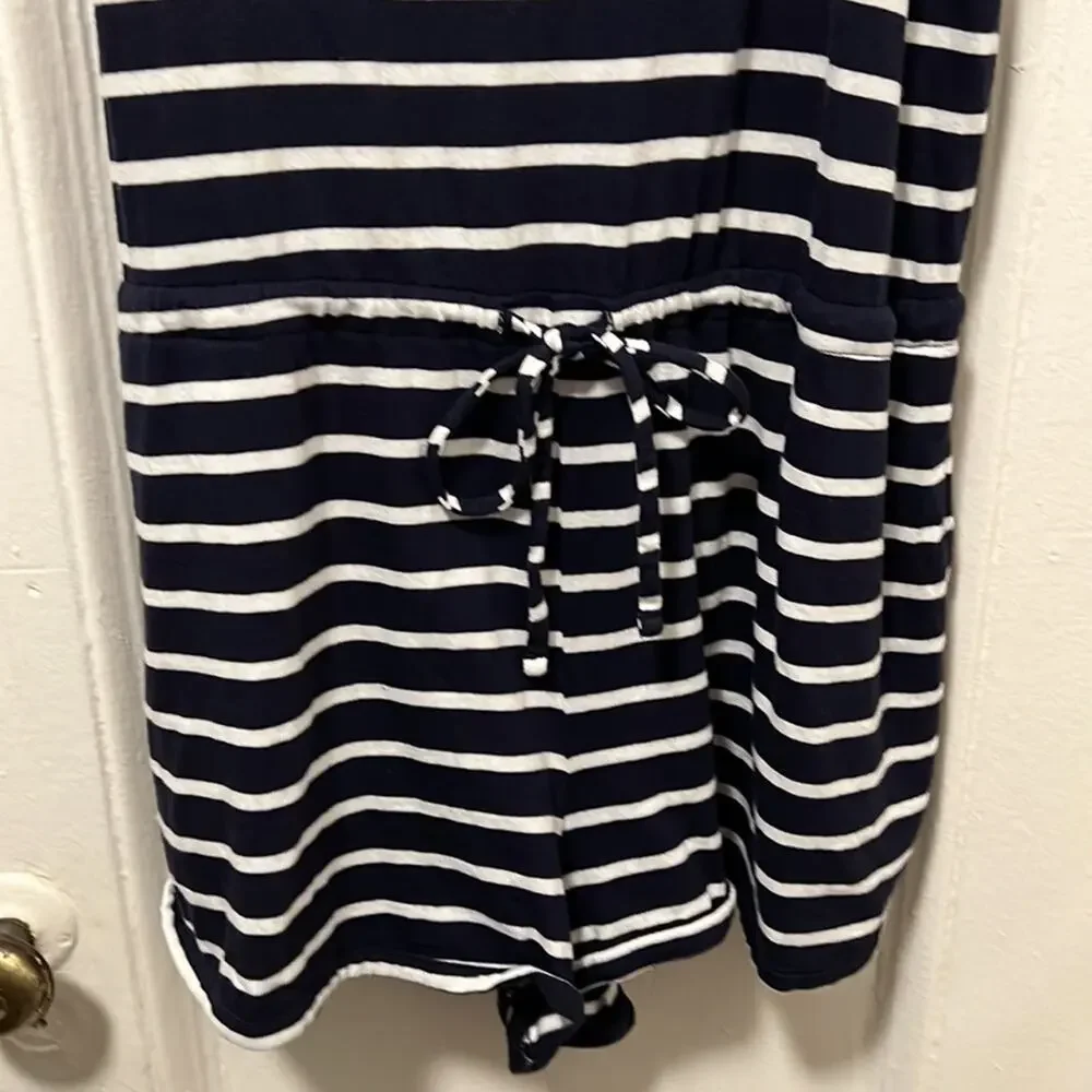 Love by Gap Navy and White Stripped Shorts Sleeveless Romper Size L - Picture 4 of 8